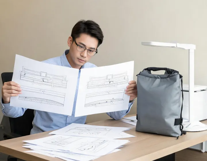 Buyer reviewing a dry bag construction brief